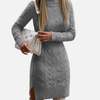 Camila | Vestido Tejido Trenzado Corto Manga Larga