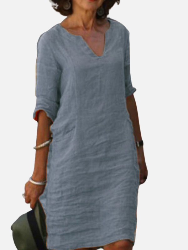 Carmen | Vestido con Escote en V y Bolsillos Mujer