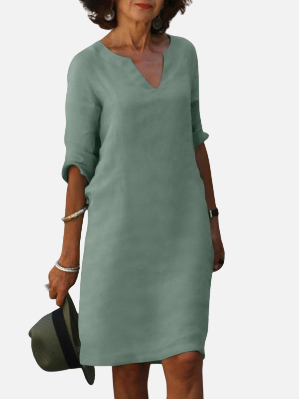 Leticia | Vestido con Escote en V y Manga 3/4 Mujer