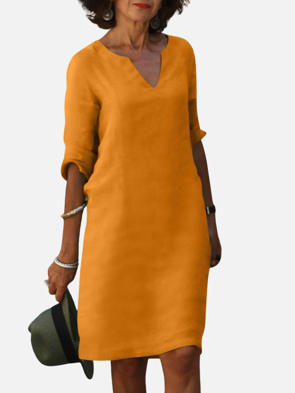 Leticia | Vestido con Escote en V y Manga 3/4 Mujer