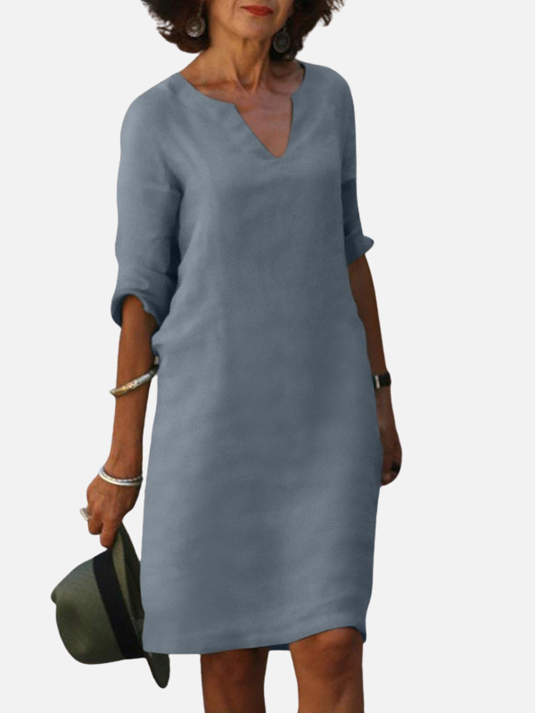 Leticia | Vestido con Escote en V y Manga 3/4 Mujer