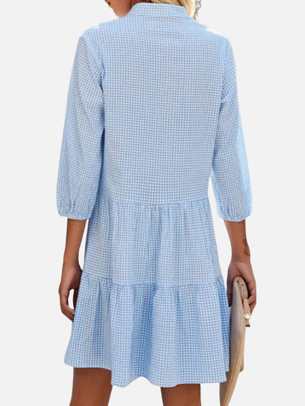 Victoria | Vestido de Cuadros Corto con Botones Mujer