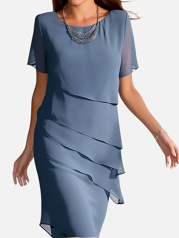 Elena | Vestido de Fiesta Corto de Gasa para Mujer