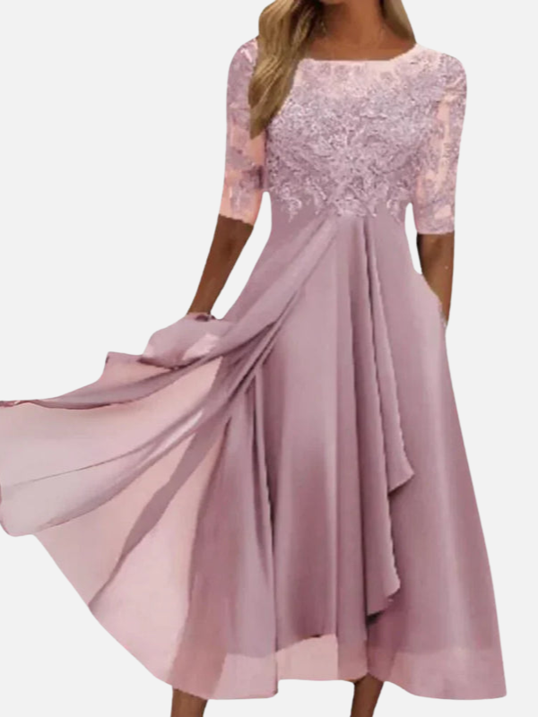 Vanessa | Vestido de Fiesta Midi de Encaje Mujer