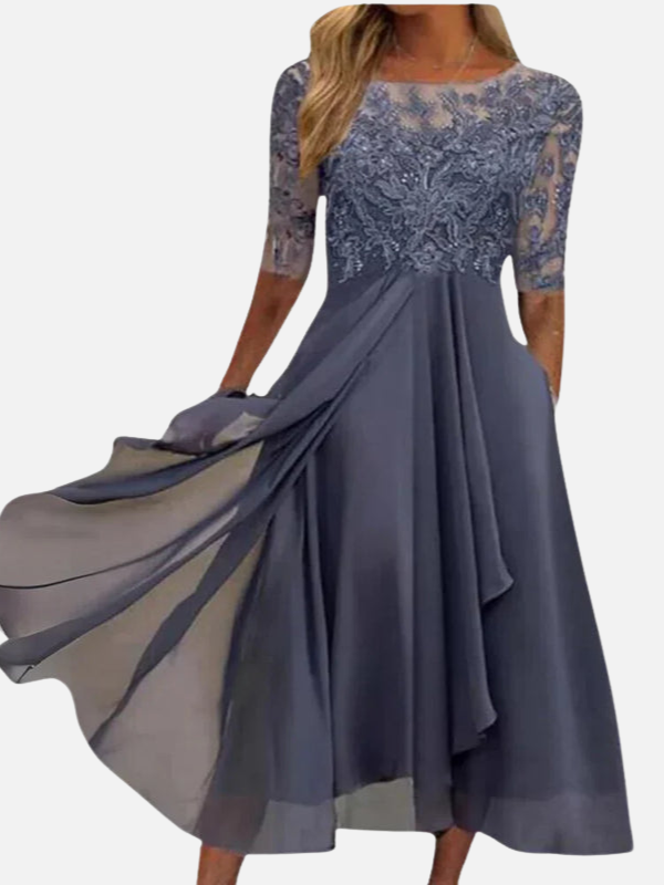 Vanessa | Vestido de Fiesta Midi de Encaje Mujer