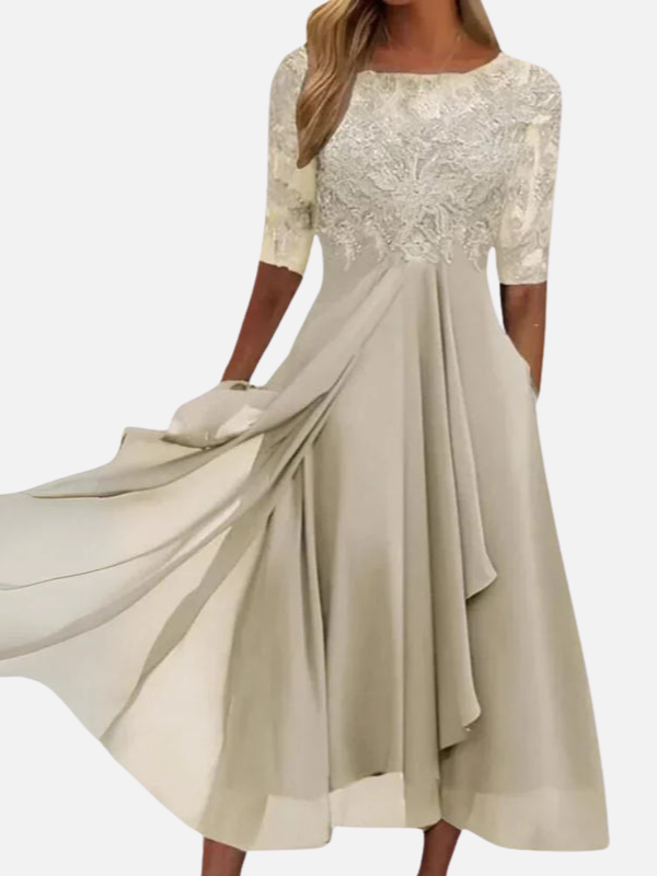 Vanessa | Vestido de Fiesta Midi de Encaje Mujer