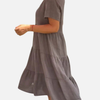 Natalia | Vestido de Lino Holgado Manga Corta Mujer