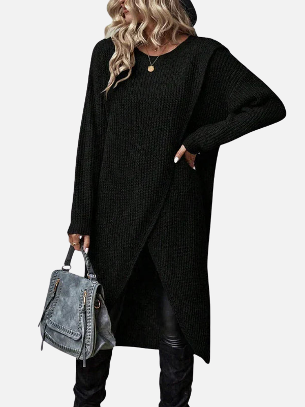 Monica | Asymmetric Wrap Tunic Sweater for Women