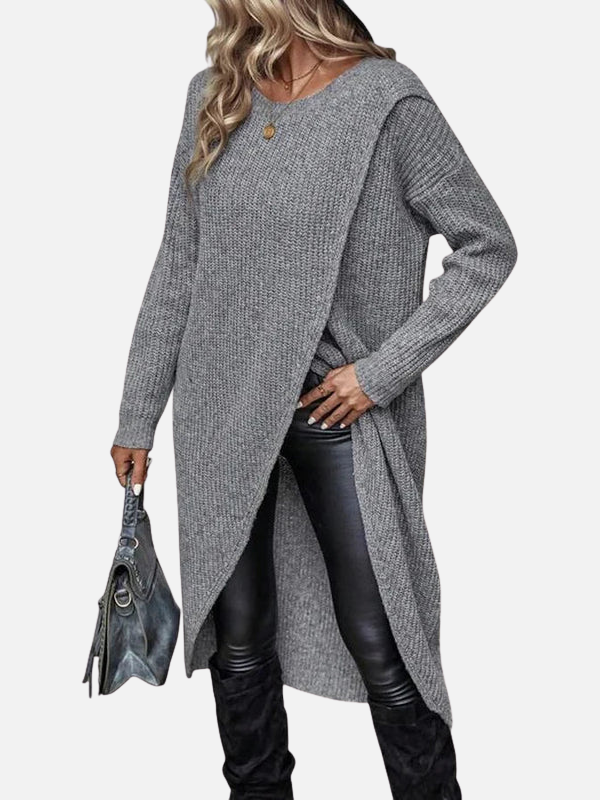 Monica | Asymmetric Wrap Tunic Sweater for Women