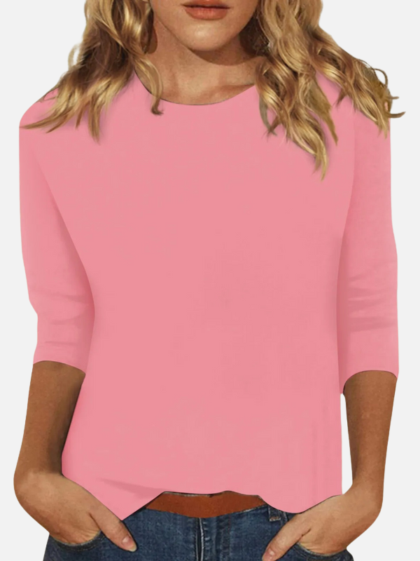 Beverly | Basic 3/4 Sleeve Crew Neck Top for Women