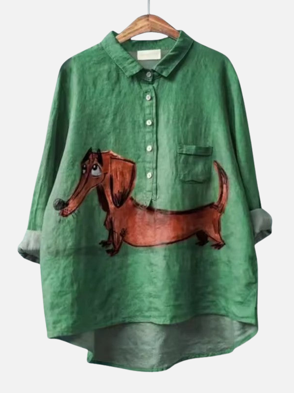 Samantha | Dog and Cat Print Shirt for Women Long Sleeve
