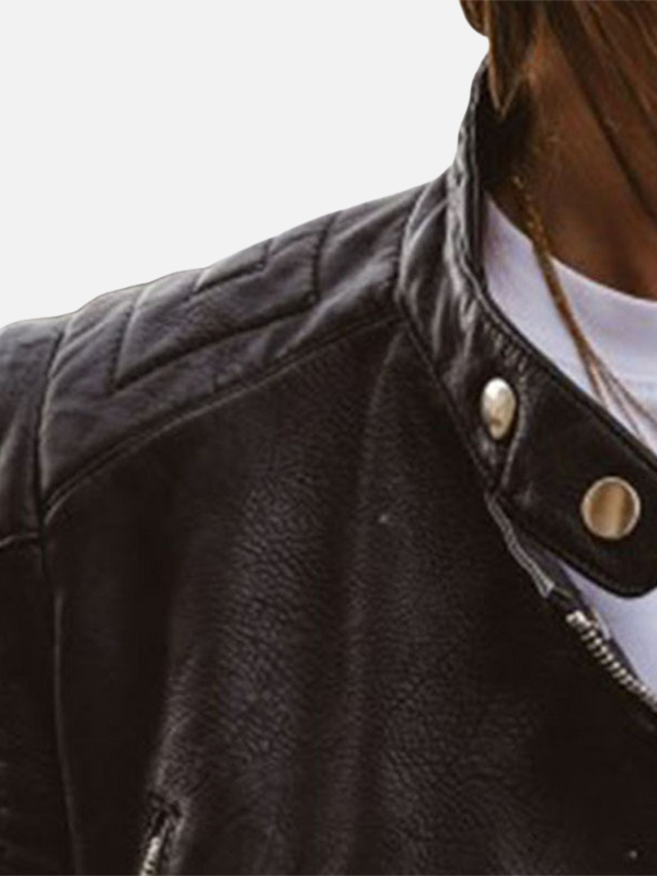 Wendy | Faux Leather Biker Jacket for Women Asymmetric Zip