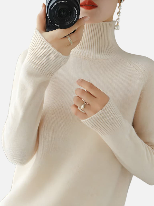 Tiffany | Fitted Fine Knit Turtleneck Sweater for Women