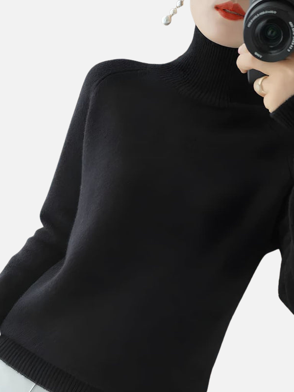 Tiffany | Fitted Fine Knit Turtleneck Sweater for Women