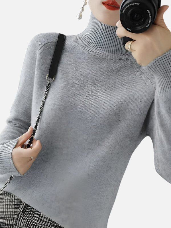 Tiffany | Fitted Fine Knit Turtleneck Sweater for Women
