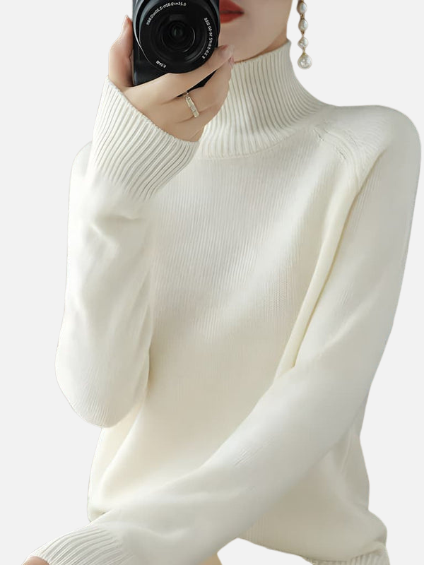 Tiffany | Fitted Fine Knit Turtleneck Sweater for Women
