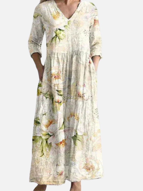Stephanie | Floral Maxi Dress for Women with Pockets