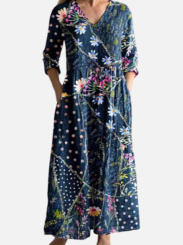 Stephanie | Floral Maxi Dress for Women with Pockets