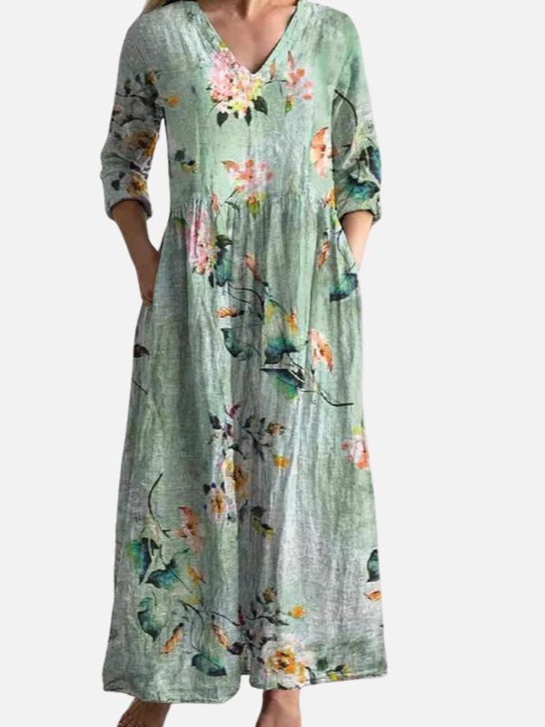 Stephanie | Floral Maxi Dress for Women with Pockets