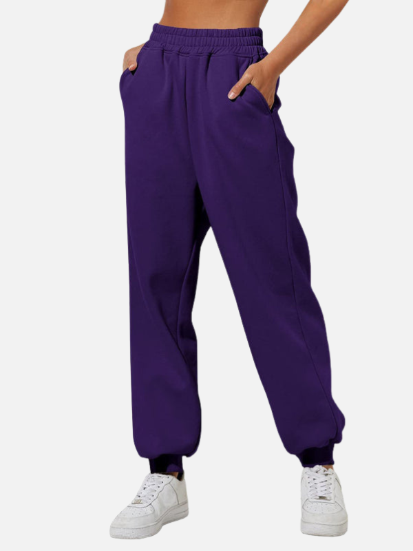 Diane | High Waisted Fleece Jogger Pants for Women