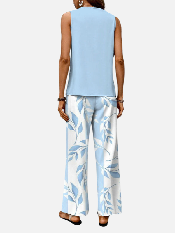 Wendy | Layered Tank and Wide Leg Pants Two Piece Set