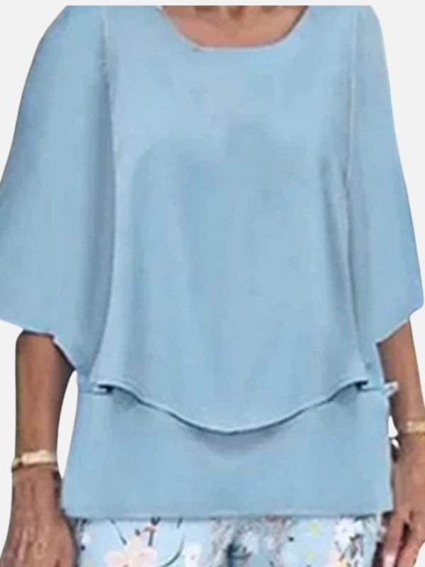 Catherine | Layered Top and Printed Pants Set for Women