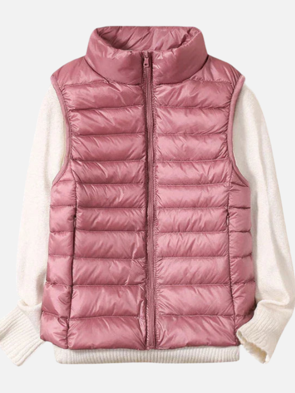 Rebecca | Lightweight Puffer Vest for Women Stand Collar
