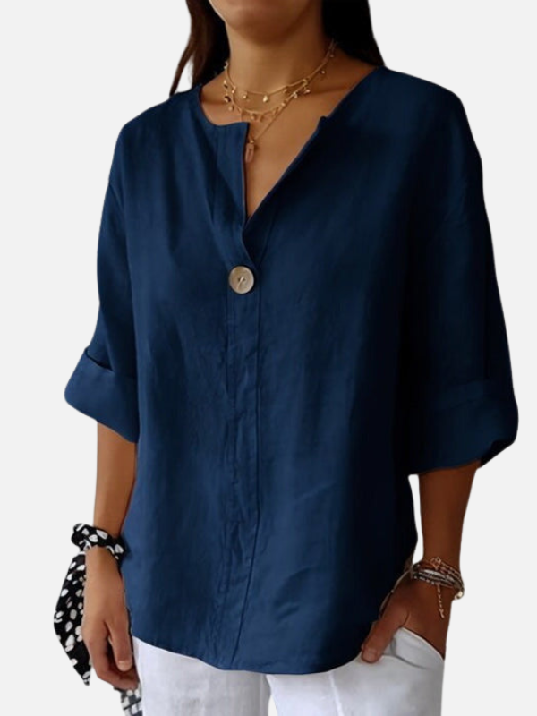Nancy | Mandarin Collar Tunic Blouse for Women Loose Fit