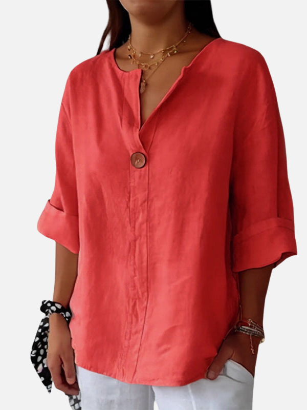 Nancy | Mandarin Collar Tunic Blouse for Women Loose Fit