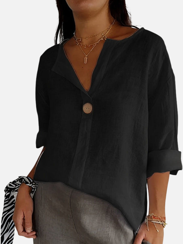 Nancy | Mandarin Collar Tunic Blouse for Women Loose Fit
