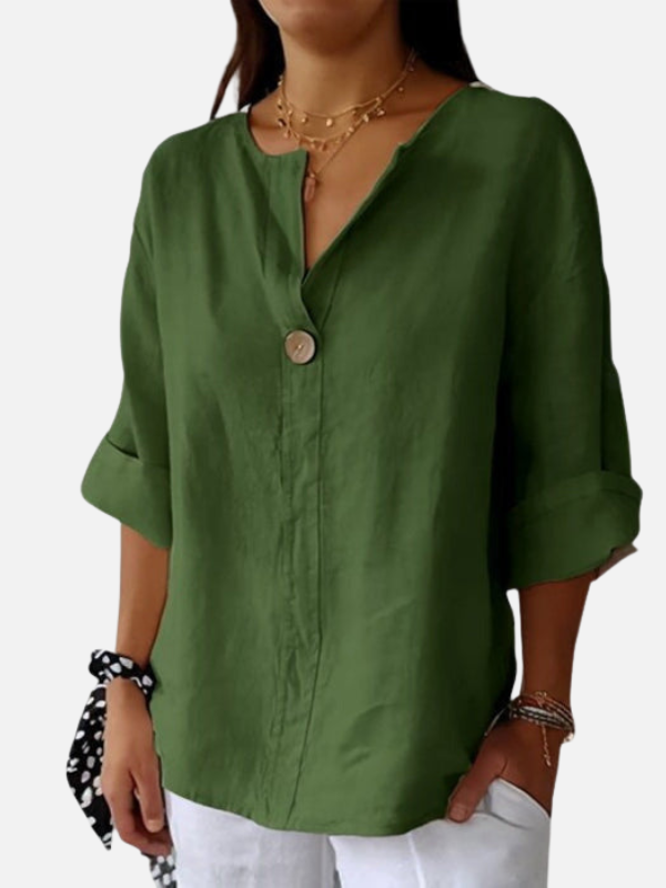 Nancy | Mandarin Collar Tunic Blouse for Women Loose Fit