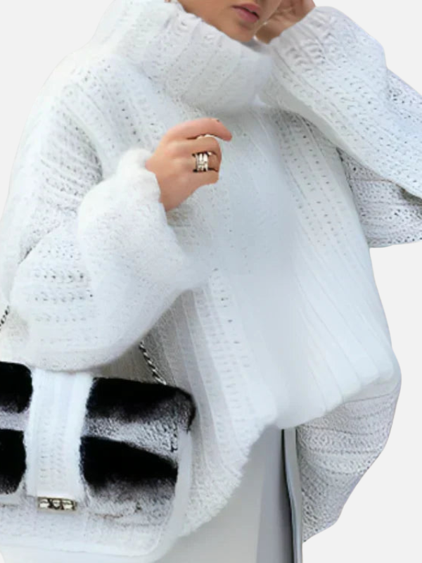 Sandra | Open Knit Turtleneck Sweater for Women Oversized