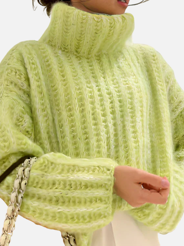 Sandra | Open Knit Turtleneck Sweater for Women Oversized