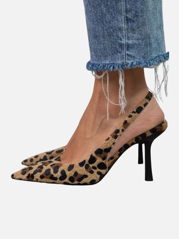 Paula | Orthopedic Leopard Print Slingback Heels for Women