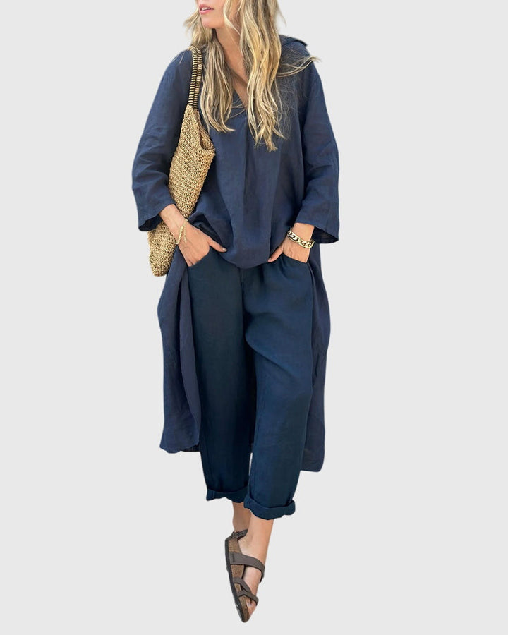 Kristen | Relaxed Two Piece Pant Set for Women 3/4 Sleeve