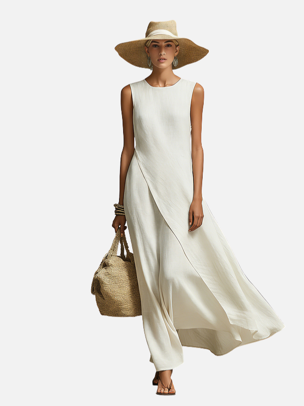 Paula | Sleeveless Linen Maxi Dress for Women