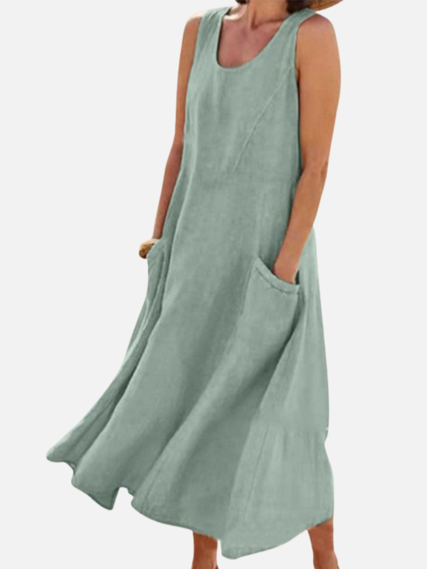 Cynthia | Sleeveless Midi Dress for Women with Pockets