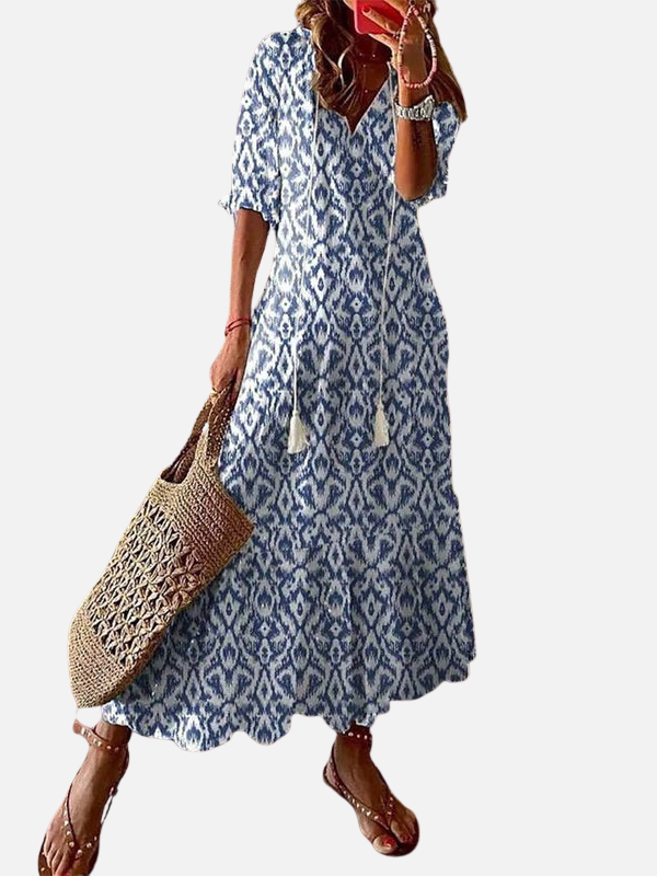 Marie | Tiered Floral Maxi Dress for Women 3/4 Sleeve