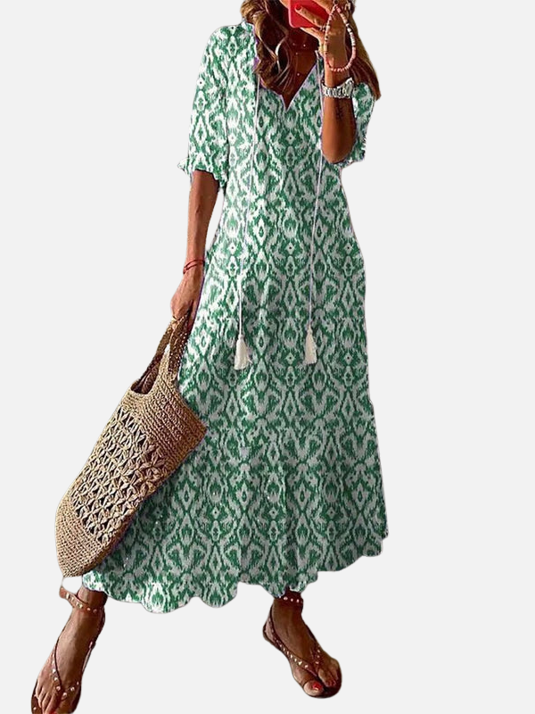 Marie | Tiered Floral Maxi Dress for Women 3/4 Sleeve