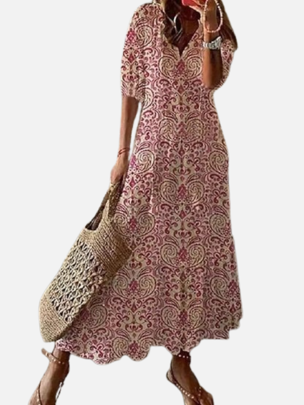 Marie | Tiered Floral Maxi Dress for Women 3/4 Sleeve