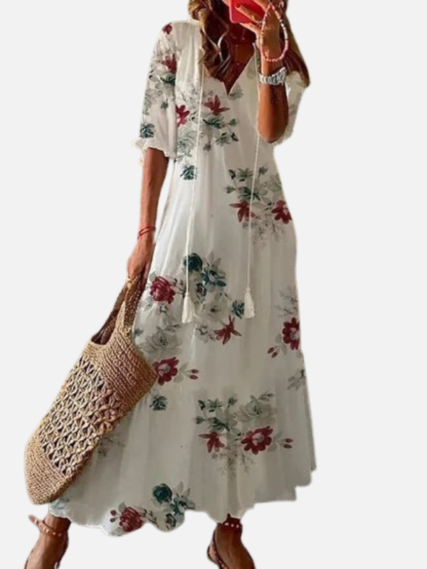 Marie | Tiered Floral Maxi Dress for Women 3/4 Sleeve