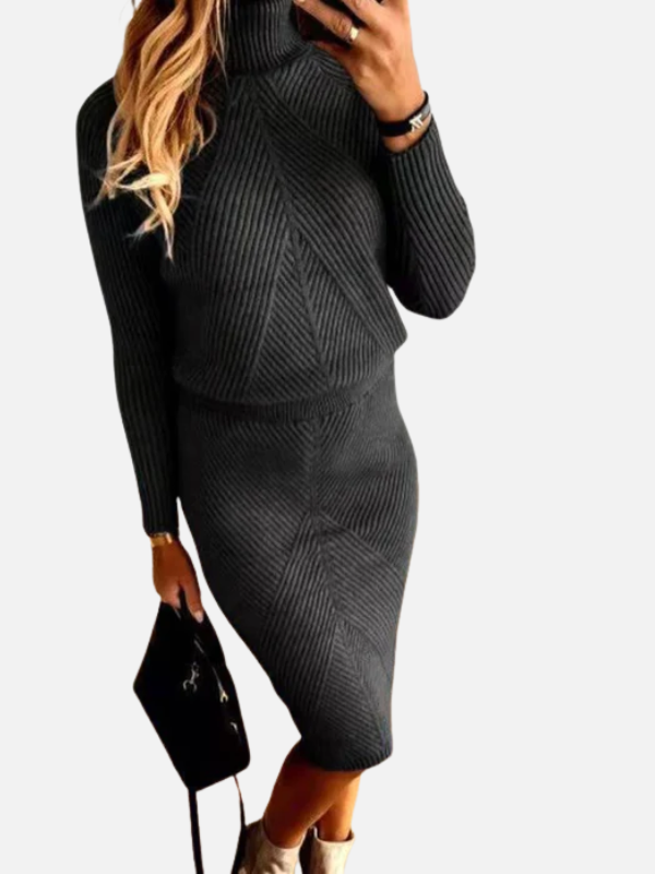Laura | Turtleneck Midi Sweater Dress for Women Long Sleeve