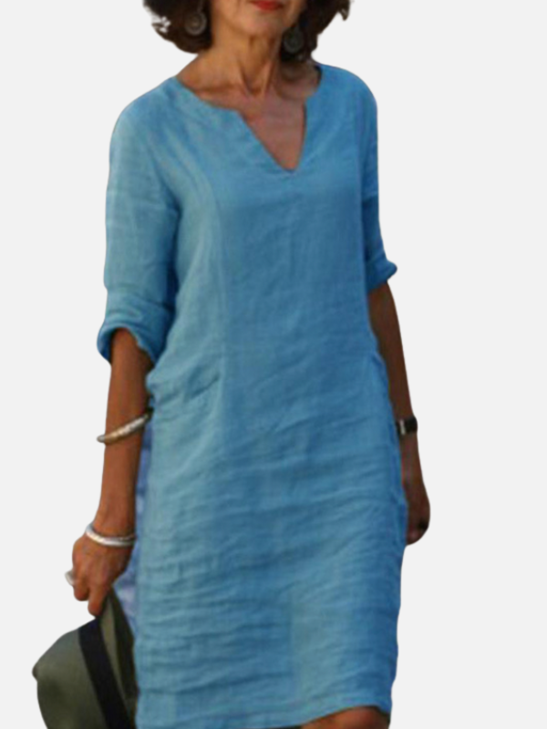 Tammy | V Neck Shift Dress for Women with Pockets